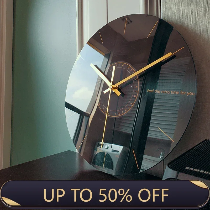 Luxury Lifestyle Gifts - Luksusowy cichy zegar ścienny do salonu,