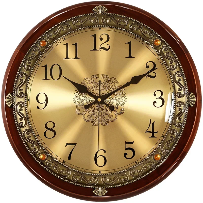 Luxury Lifestyle Gifts - Luksusowy Drewniany Zegar Ścienny Metalowy Retro