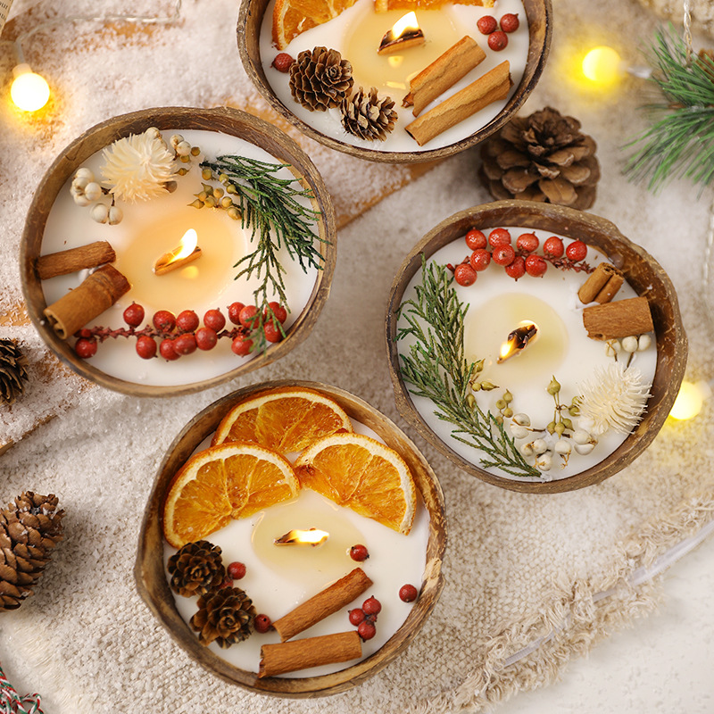 Scented Candle Luxury - Kreatywne świece zapachowe z łupin kokosa,