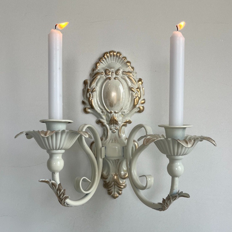 Scented Candle Luxury - Żelazny antyczny świecznik ścienny, nostalgiczna dekoracja